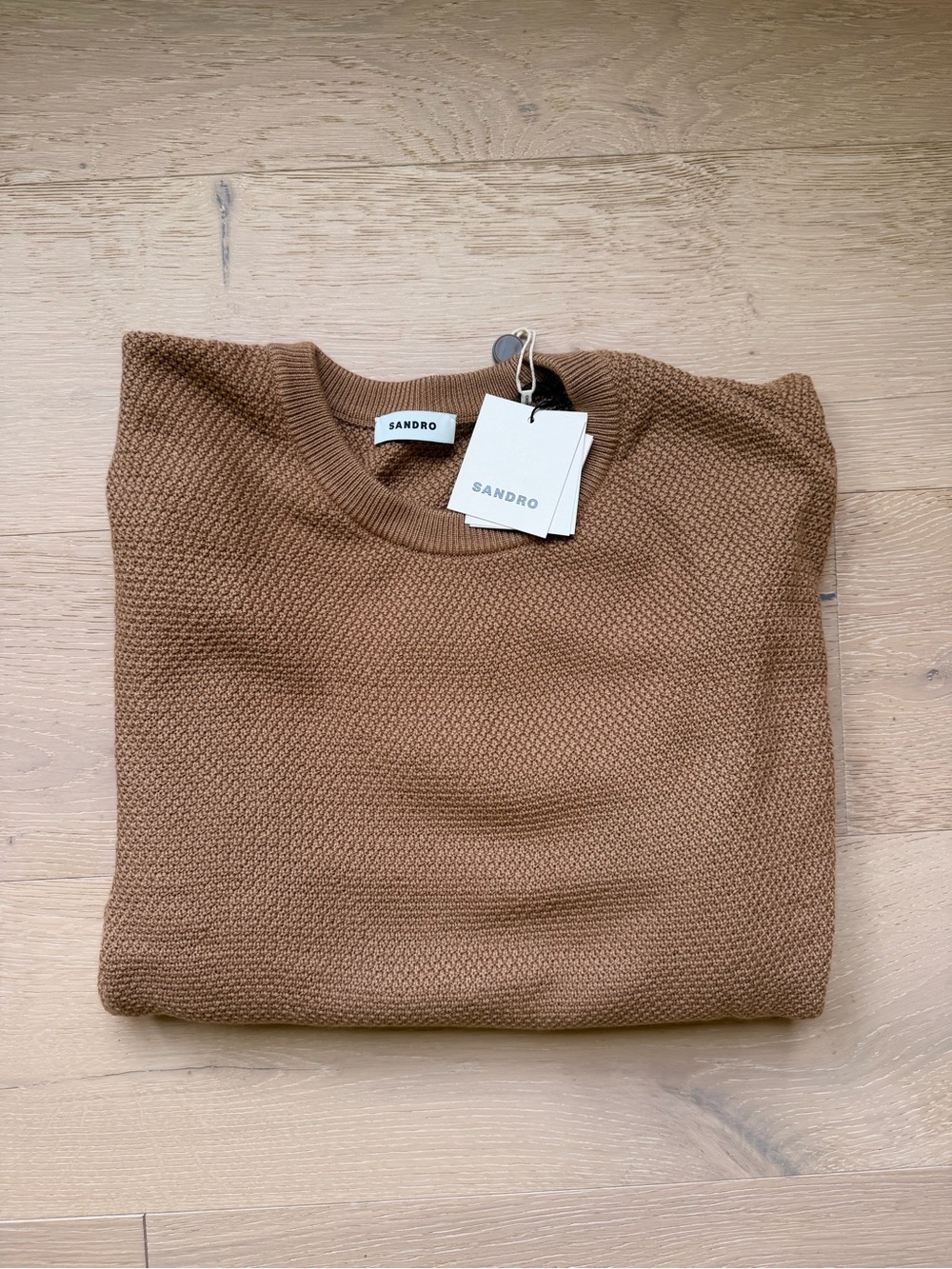 Sandro Men’s Brown Textured Knit Sweater XXL NWT